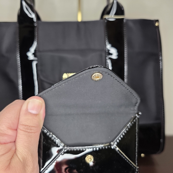 Aimee Kestenberg Weekender Black Nylon Glossy Tote Set - Picture 6 of 11